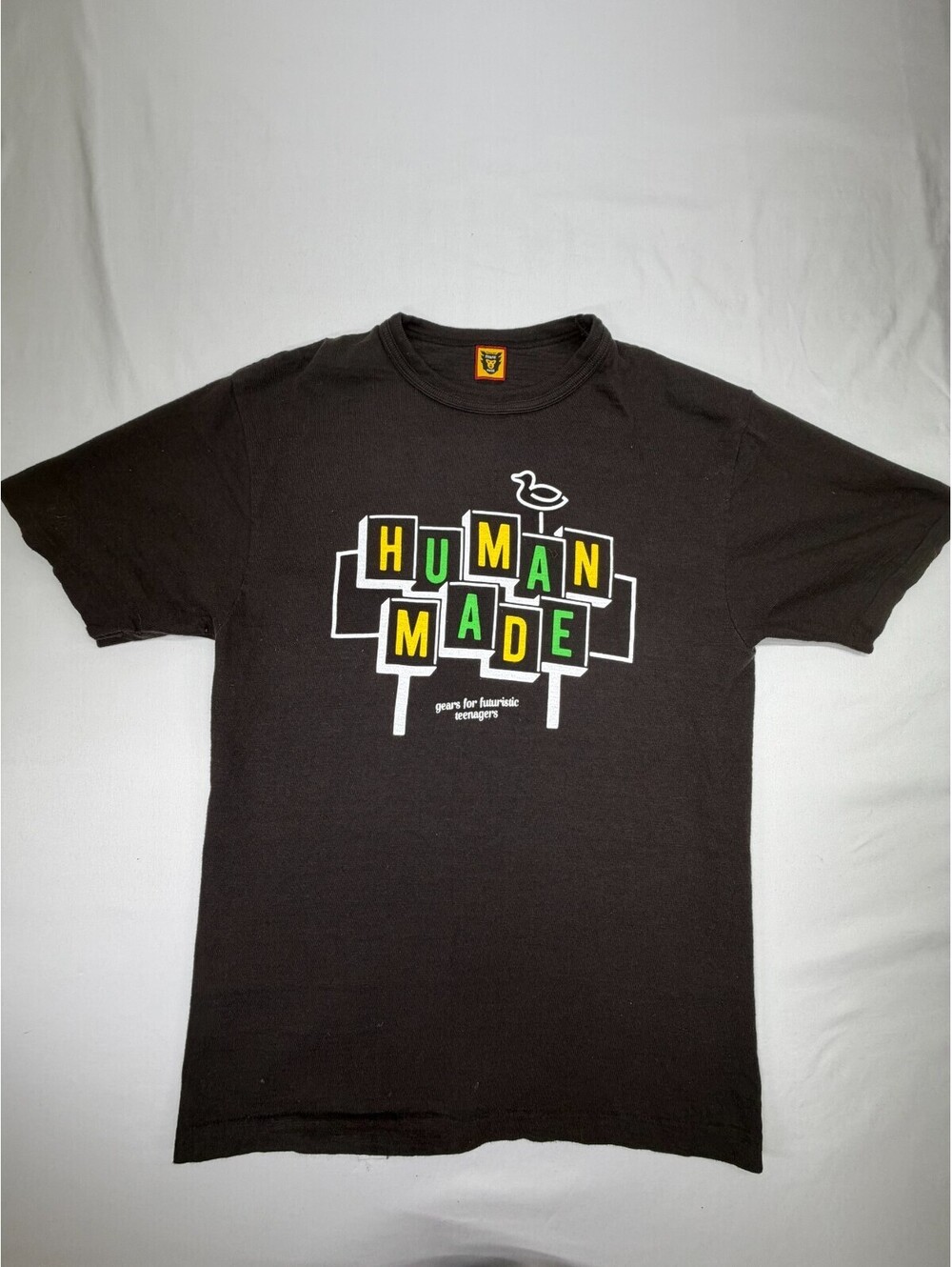 Human Made Men's T Shirt Short Sleeve Cotton Graphic Print Size M Black